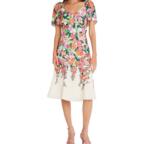 Maggy London Floral Print Midi Dress Size 6 NWT - Picture 3 of 3